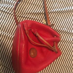 Dooney &Bourke red leather bucket bag